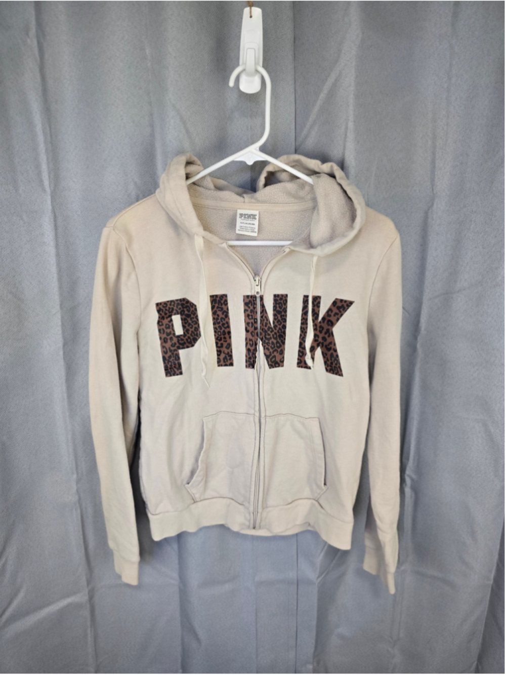 Women's Victoria's Secret PINK Zip-Up Hoodie, Size S, Beige & Brown